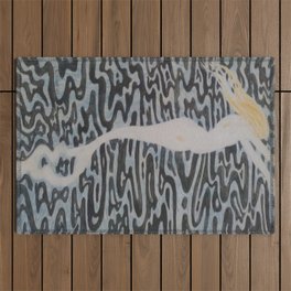 Mermaid, the shores of Tripoli nautical landscape painting by Léon Spilliaert Outdoor Rug