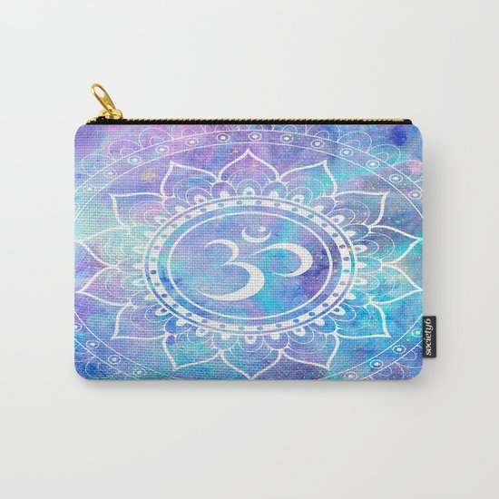 Om Mandala Pink Aqua Lavender Galaxy Space Carry-All Pouch