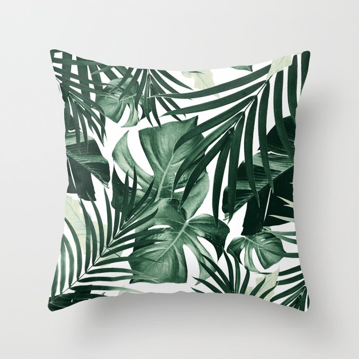 Tropical Jungle Leaves Pattern #4 #tropical #decor #art #society6 Throw Pillow