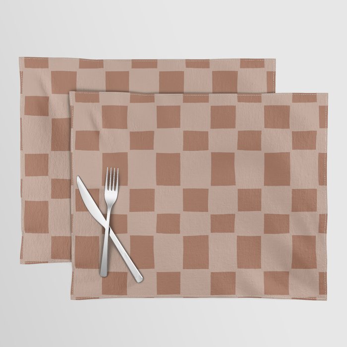 Tipsy checker in terracotta Placemat