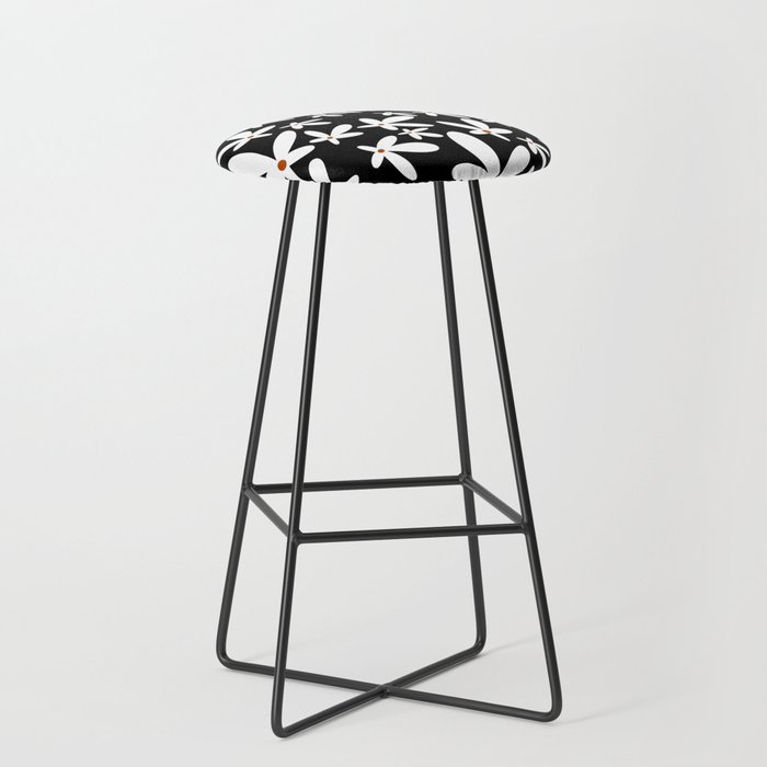 Quirky Florals in Terracotta, Black and White Bar Stool