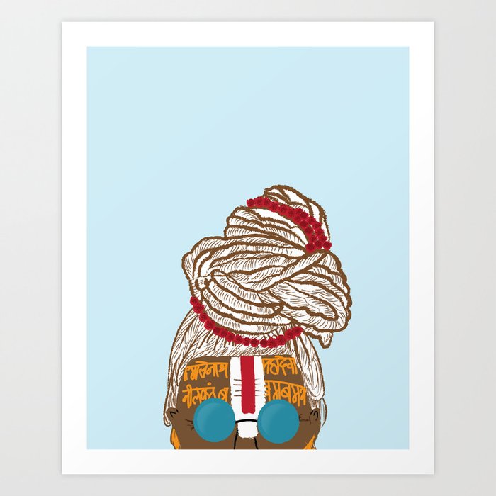 Sadhu Print Indian Wall Art Sadhu Digital Art Sadhu Wall Art Hindu Wall Art Indian Sage Art Art Print