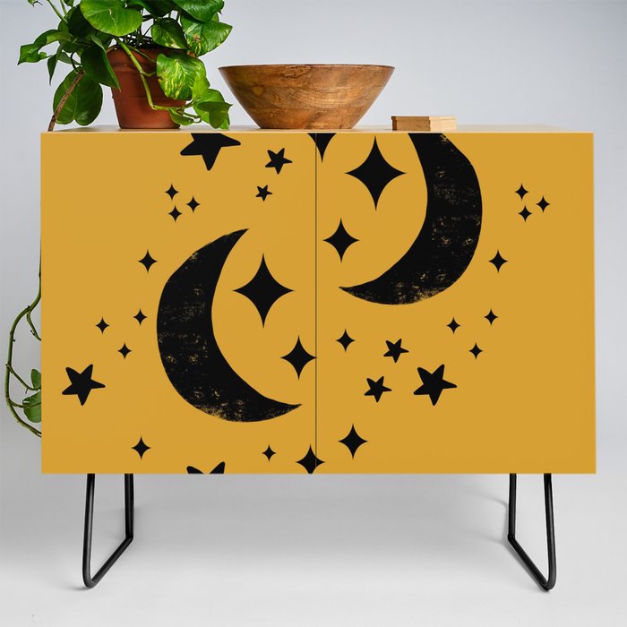 Moon and Stars Yellow Credenza