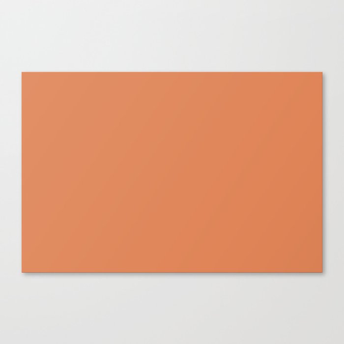 Medium Orange Solid Color Tropical Earth-tone Shade Pairs Pantone Autumn Sunset 16-1343 TCX Canvas Print
