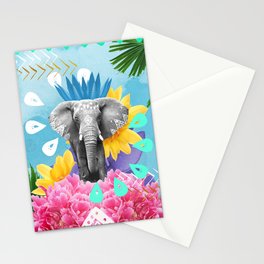 Elephant Festival - Blue Stationery Cards