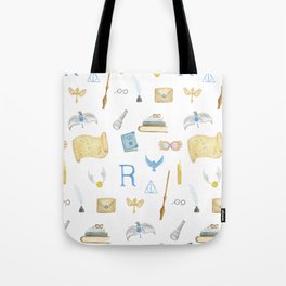 Watercolor Ravenclaw Pattern Tote Bag