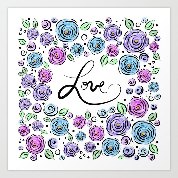 Love Blooms - Lavender Art Print