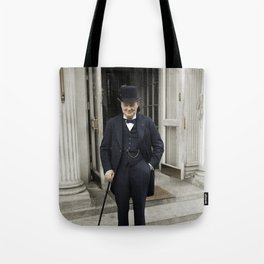 Winston Churchill At White House - 1929 - Colorized Tote Bag