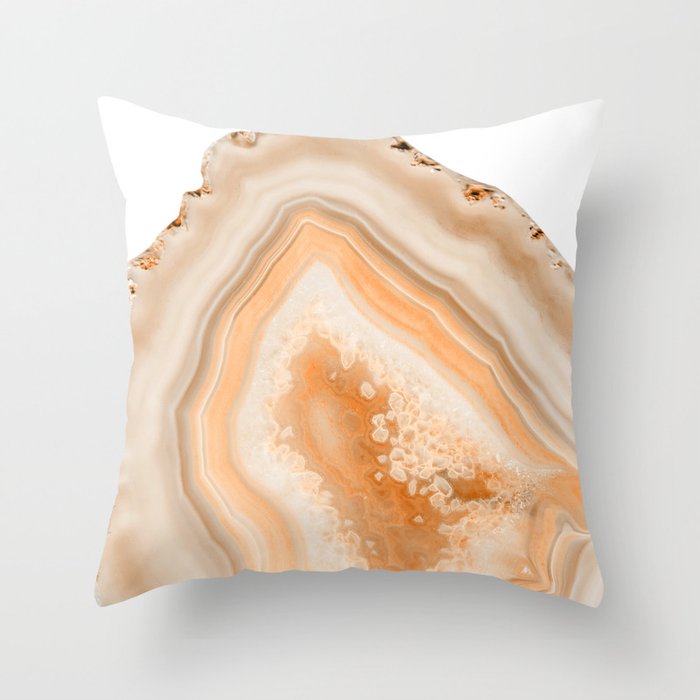 Soft Orange Agate Dream #1 #gem #decor #art #society6 Throw Pillow