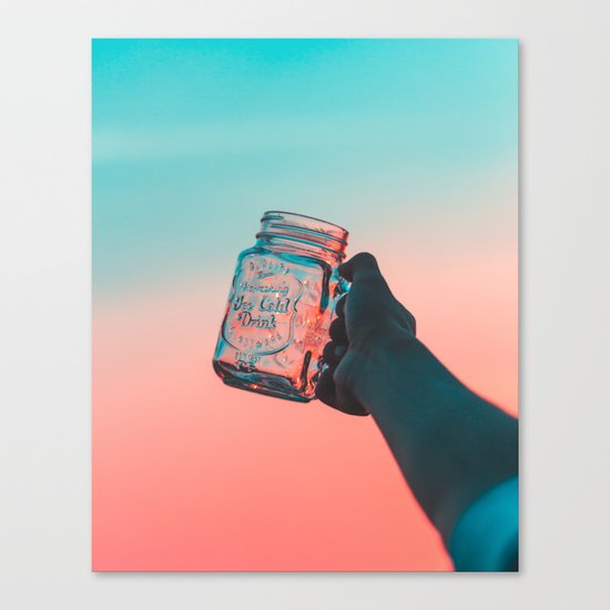 Mason jar sunset Canvas Print