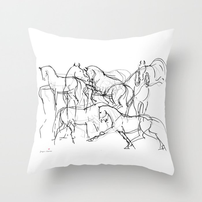 Horses (Movement) Throw Pillow