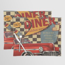 American Diner vintage poster. Placemat