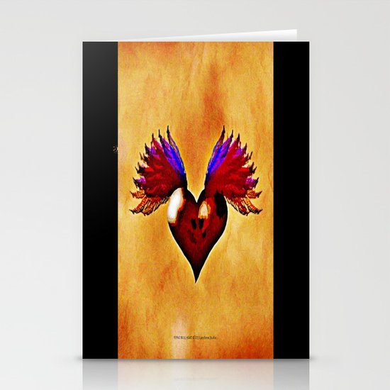 FLYING SKULL HEART Stationery Cards