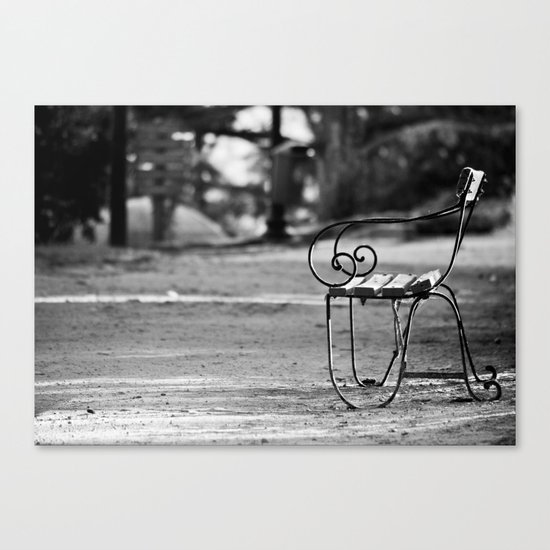 Solitary Park Bench Canvas Print