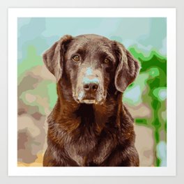 Brown Labrador Retriever Paint by Numbers Art Print