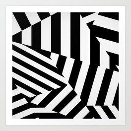 RADAR/ASDIC Black and White Graphic Dazzle Camouflage Art Print