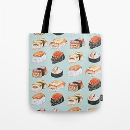 Sushi Persian Cat Watercolor Tote Bag