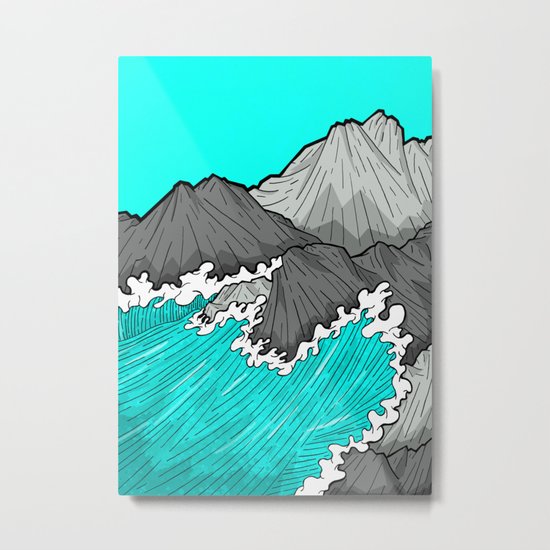 The Rocks And The Sea Metal Print