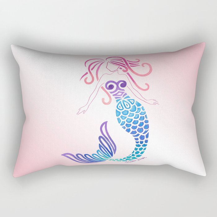 Tribal Mermaid Rectangular Pillow
