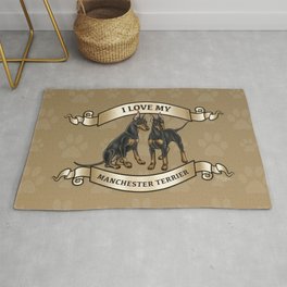 I Love My Manchester Terrier Rug