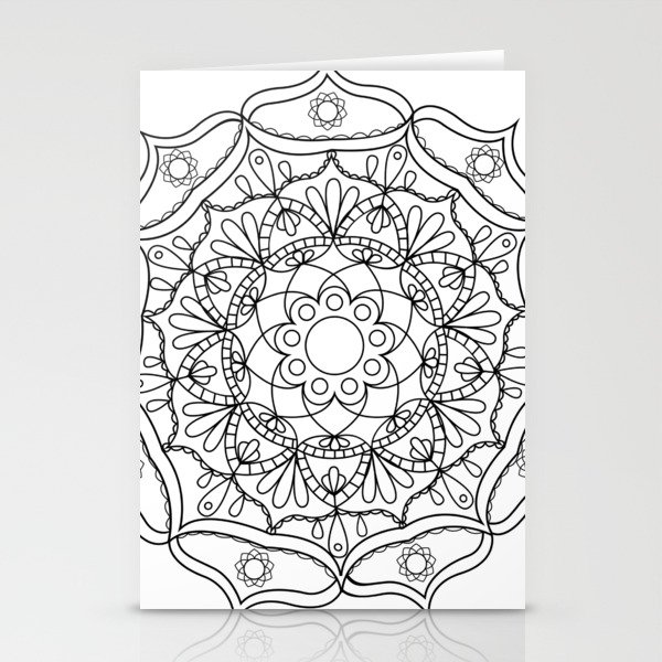Mandala black 2 Stationery Cards