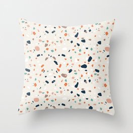 Terrazzo Trending Pattern - Classic Saffron Throw Pillow