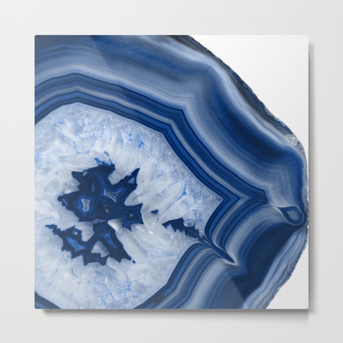 Blue Agate Chic #2 #gem #decor #art #society6 Metal Print