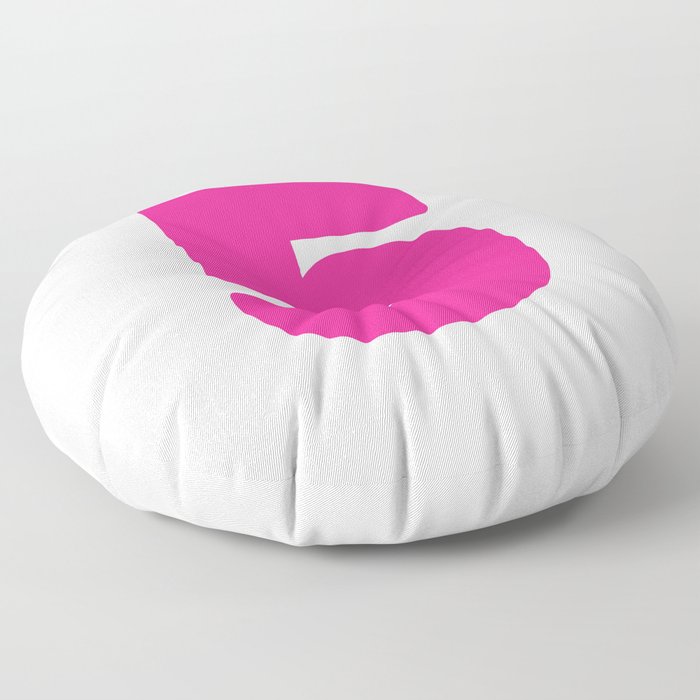 5 (Dark Pink & White Number) Floor Pillow