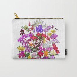 A celebration of orchids Carry-All Pouch | Orchidflower, Cattleya, Floraldesign, Digital, Digitalmanipulation, Redflowers, Phalaenopsis, Orchid, Photo, Nature 