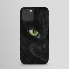 Black cat | Witchy cat | Green eyes | Cat love | Happy halloween iPhone Case
