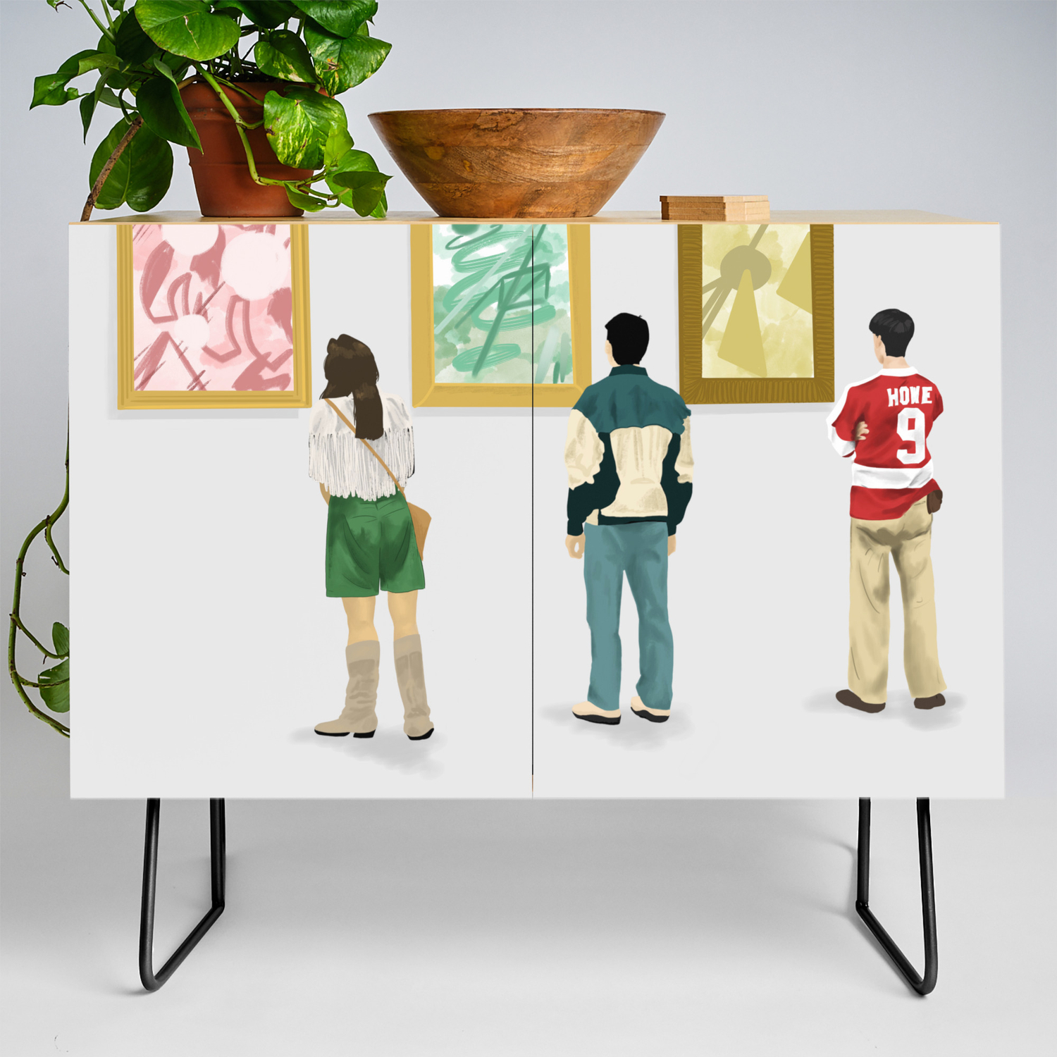Ferris Bueller At The Art Museum Credenza By Comfysockz Society6