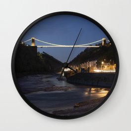 Clifton Suspension Twilight Wall Clock | Avongorge, Dusk, Britain, Bridge, Timeexposure, Twilight, Suspensionbridge, Riveravon, Brunelbridge, Photo 