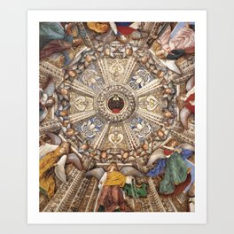 Renaissance Fresco Vaulting decoration of the Sacristy of St Mark (detail) Art Print