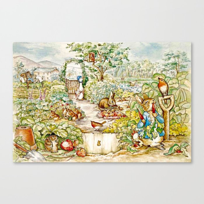 “Farmer McGregor’s Garden” by Beatrix Potter (1920) Canvas Print
