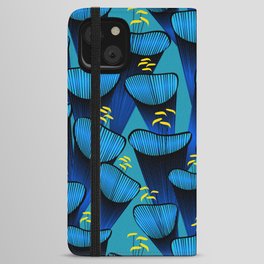 Royal Blue Bellflower Floral Pattern iPhone Wallet Case