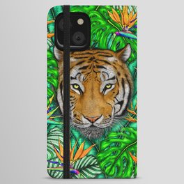 Floral Tiger - Colour iPhone Wallet Case