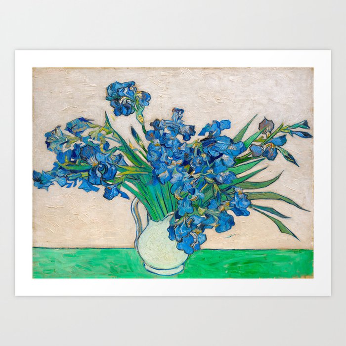 Irises by Vincent van Gogh Oil Painting Still Life Floral Arrangement In Vase Art Print