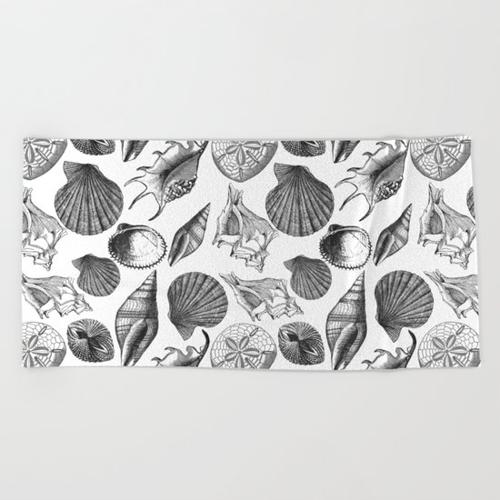 Sea and Ocean Life-Shell Pattern-Mix & Match with Simplicity of life Beach Towel