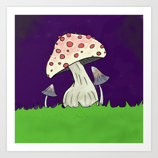 Little Mushrooms Art Print