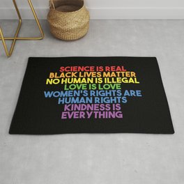 Science Is Real Black Lives Matter Equality Facts Area & Throw Rug