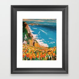 California Poppies and the Big Blue Framed Art Print