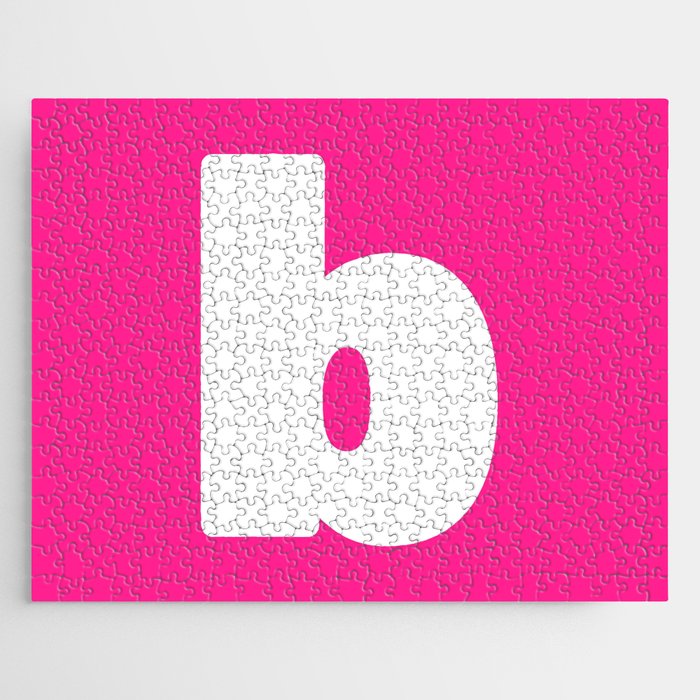 b (White & Dark Pink Letter) Jigsaw Puzzle