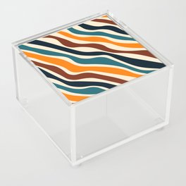 Abstract Retro Colorful Water Waves Art - Retro Colors Acrylic Box
