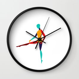 Abstract art print colorful people Wall Clock