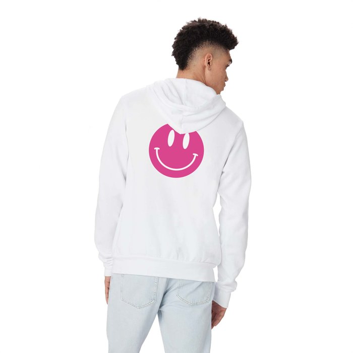 Large Pink SB - and Hoodie Face White Society6 Preppy Designs Aesthetic | Full by Zip by Aesthetic Decor Smiley Wall Decor