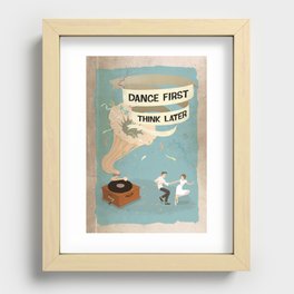 Gramophone couple swing dance Recessed Framed Print