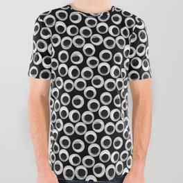 Googly eye pattern – black All Over Graphic Tee