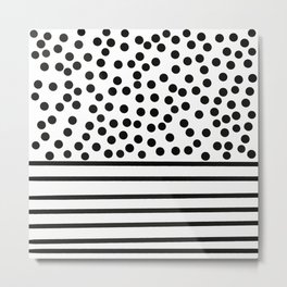 Spots and stripes, monochrome pattern Metal Print | Black And White, Digital, Monchrome, Stipy, Pattern, Spots, Mixedpattern, Graphicdesign 