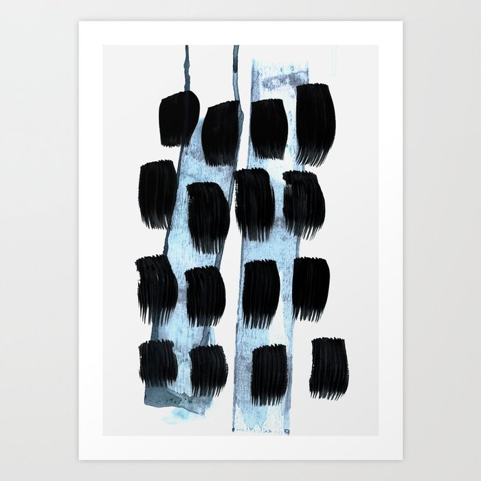 black white blue Art Print
