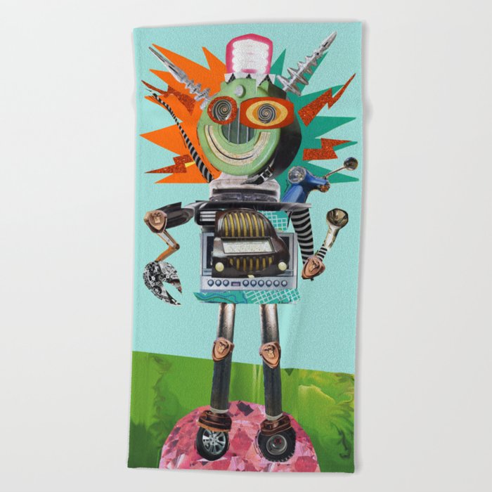 Radio Robot Beach Towel